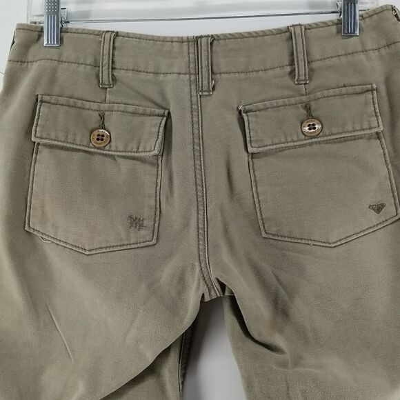 Roxy Jeans Capris Womens Size 5 Olive Green Zip Closure Front and Rear Pockets - Picture 7 of 10
